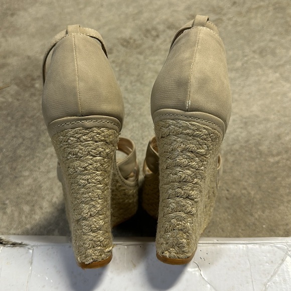 Aldo Servedio Wedges Platforms Sandals Heels Beige Size 6.5 PreOwned - Picture 5 of 7